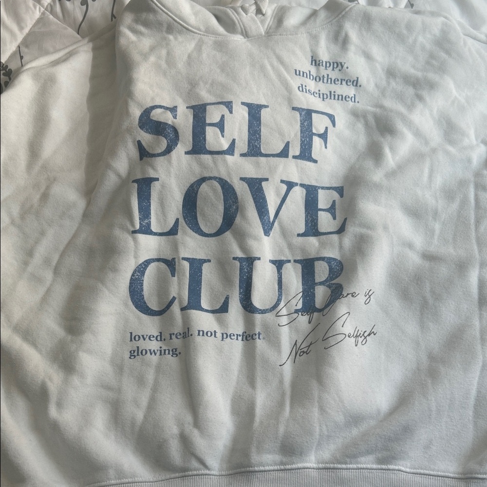 Grayson Threads White and Blue Self Love Club Hoodie